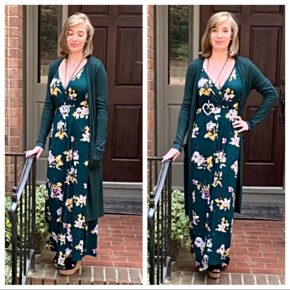 ✨LAST ONE✨Gorgeous hunter green pocket duster - Picture 4 of 8